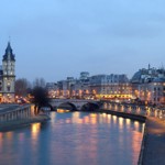 Paris - view from Pont Neuf bridge at night